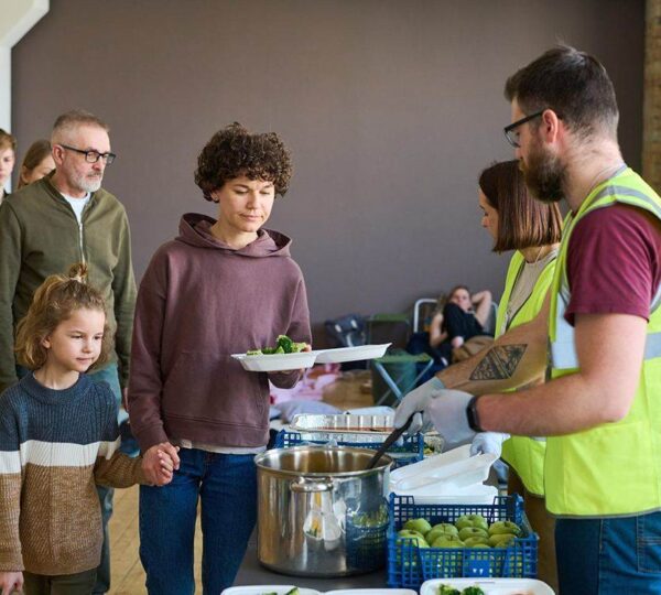 HRDs stood beside flood affected people